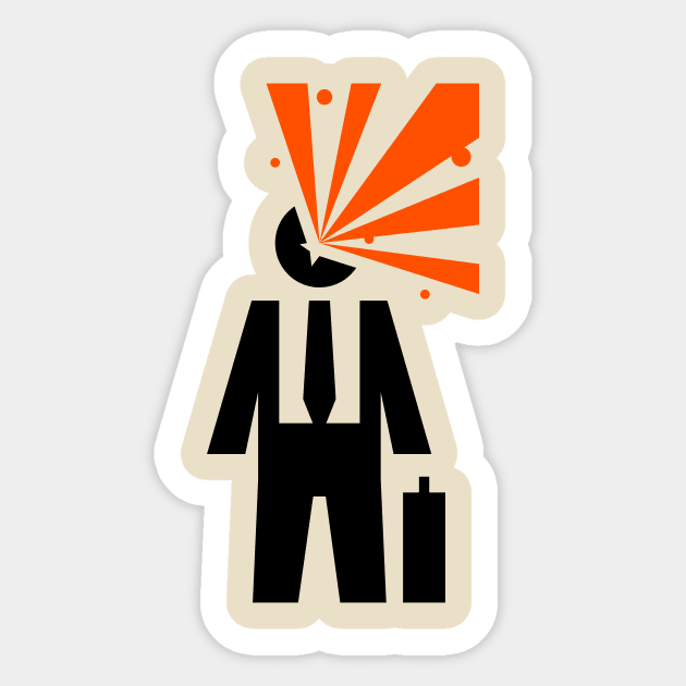Exploding Businessman Sticker by schlag.art